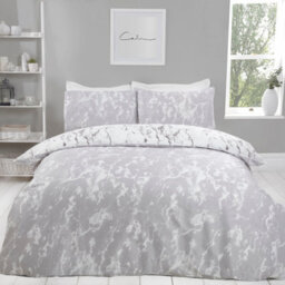 Smart Living Luxury Marble Monochrome Reversible Duvet Cover With Pillowcases - thumbnail 2