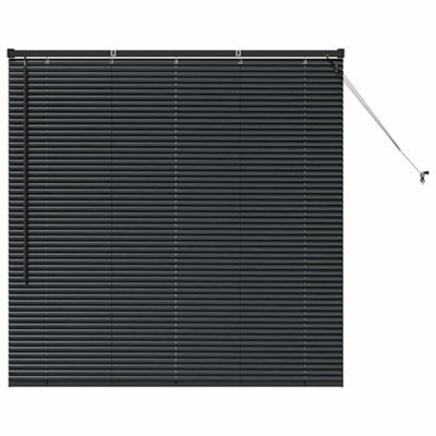 Berkfield Modern Window Blind With Curtains Manual Black Aluminium