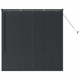 Berkfield Modern Window Blind With Curtains Manual Black Aluminium