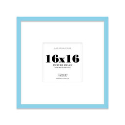 "16X16"" Light Blue Picture Frame - 16X16"" Square Frame With 12X12"" Mount For 16X16""/12X12"" Pictures Moderrn Style Thin Edge, 1 Pack" - thumbnail 1