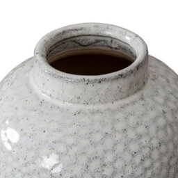 Wyld Haus Moss White Dimple Small Ceramic Vase, Hand-Worked Glazed Finish, 200mm - thumbnail 3