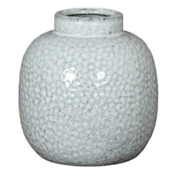 Wyld Haus Moss White Dimple Small Ceramic Vase, Hand-Worked Glazed Finish, 200mm - thumbnail 2