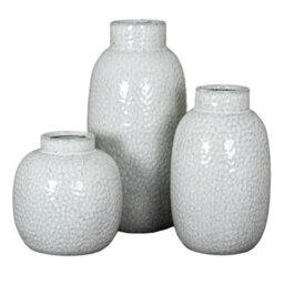 Wyld Haus Moss White Dimple Small Ceramic Vase, Hand-Worked Glazed Finish, 200mm - thumbnail 5