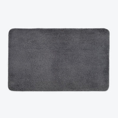 Allure Bath Fashions Luxury Microfibre Bath Mat Non-Slip - Charcoal Grey - image 1