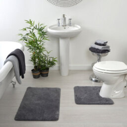 Allure Bath Fashions Luxury Microfibre Bath Mat Non-Slip - Charcoal Grey - thumbnail 4