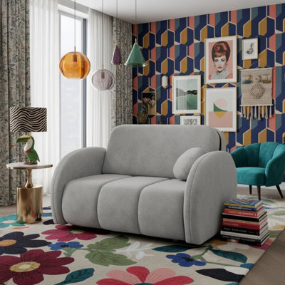 Viva Comfy Ii Light Grey 2 Seater Sofa Bed With Storage Foam Mattress And Metal Legs 132X103X85Cm - image 1