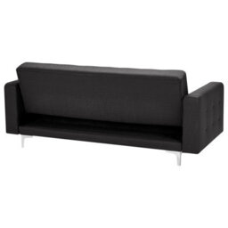 Beliani Sofa Bed 3 Seater Aberdeen Velvet Black - thumbnail 7