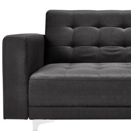 Beliani Sofa Bed 3 Seater Aberdeen Velvet Black - thumbnail 8