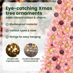 Vidaxl Christmas Tree With 300 Leds With Stand Pink 180 Cm Pvc - thumbnail 9