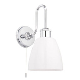 Luminosa Lighting Luminosa Piper Bathroom Wall Lamp Chrome Plate, Gloss Opal Glass, 1X E27 - thumbnail 7