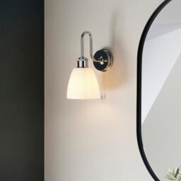 Luminosa Lighting Luminosa Piper Bathroom Wall Lamp Chrome Plate, Gloss Opal Glass, 1X E27 - thumbnail 4