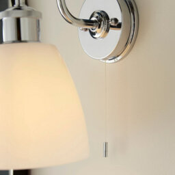 Luminosa Lighting Luminosa Piper Bathroom Wall Lamp Chrome Plate, Gloss Opal Glass, 1X E27 - thumbnail 6