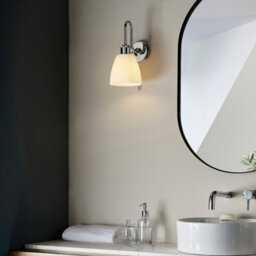Luminosa Lighting Luminosa Piper Bathroom Wall Lamp Chrome Plate, Gloss Opal Glass, 1X E27 - thumbnail 5