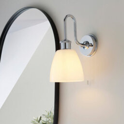 Luminosa Lighting Luminosa Piper Bathroom Wall Lamp Chrome Plate, Gloss Opal Glass, 1X E27 - thumbnail 2