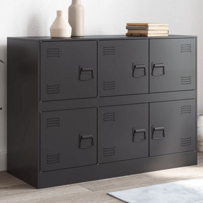 Berkfield Sideboard Black 99X39X73 Cm Steel - image 1