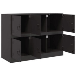 Berkfield Sideboard Black 99X39X73 Cm Steel - thumbnail 7