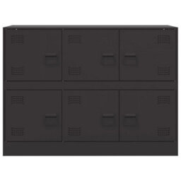 Berkfield Sideboard Black 99X39X73 Cm Steel - thumbnail 6