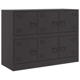 Berkfield Sideboard Black 99X39X73 Cm Steel - thumbnail 2