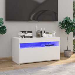 Vidaxl Tv Cabinet With Led Lights High Gloss White 75X35X40 Cm - thumbnail 2