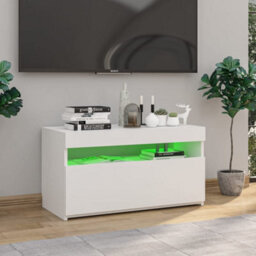 Vidaxl Tv Cabinet With Led Lights High Gloss White 75X35X40 Cm - thumbnail 5
