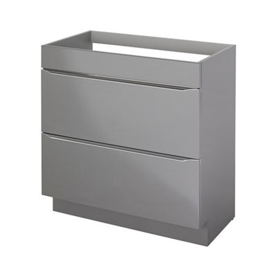 GoodHome Imandra Gloss Anthracite Freestanding Bathroom Cabinet (H) 820mm (W) 800mm - image 1