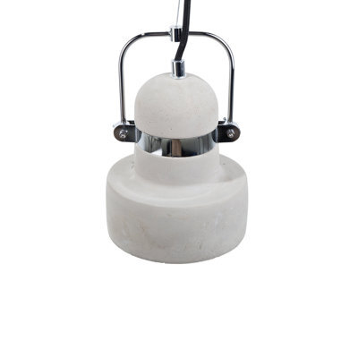 Wyld And Coco Industrial Concrete Pendant Lamp - Grey Round Shade, Adjustable Drop, Led-Ready - image 1