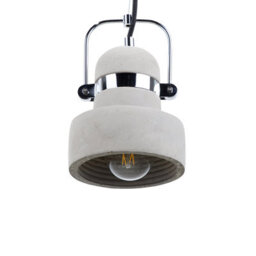 Wyld And Coco Industrial Concrete Pendant Lamp - Grey Round Shade, Adjustable Drop, Led-Ready - thumbnail 7
