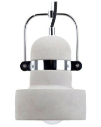 Wyld And Coco Industrial Concrete Pendant Lamp - Grey Round Shade, Adjustable Drop, Led-Ready - thumbnail 3