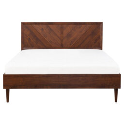 Beliani Bed With Led Mialet 160 X 200 Cm (Eu King Size) Dark Brown - thumbnail 6