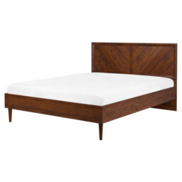 Beliani Bed With Led Mialet 160 X 200 Cm (Eu King Size) Dark Brown - thumbnail 4