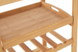 Orsina Compact Design Bamboo One Drawer Kitchen Trolley, Sturdy Kitchen Trolley For Guests, Multi Tier Trolley - thumbnail 7