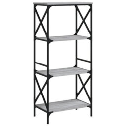 Berkfield Bookcase 4-Tier Grey Sonoma 59X35X132 Cm Engineered Wood - thumbnail 2