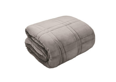 Kampala Hill Velour Weighted Velvet Blanket Sleep Therapy Silver 150 X 200Cm
