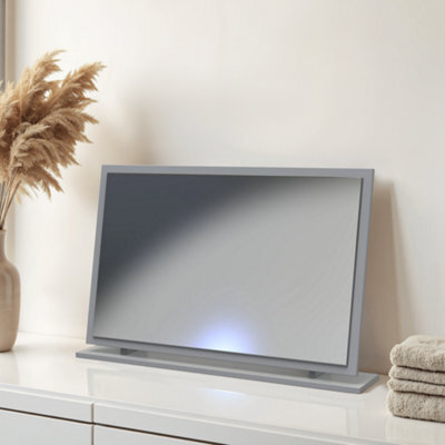 Imola Grey Rectangular Freestanding Framed Mirror, (H)49.5Cm (W)76.5Cm - image 1