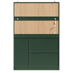 Btm Sideboard 120X40X188Cm, 4 Doors And 2 Drawers, Led Lighting, Snack Rack And Drink Holders, Green - thumbnail 8