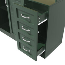 Btm Sideboard 120X40X188Cm, 4 Doors And 2 Drawers, Led Lighting, Snack Rack And Drink Holders, Green - thumbnail 6