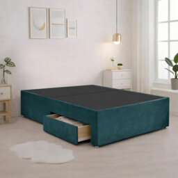 Luxury Green Plush Milan Single Bed Frame With Mattress 54 Inches Wingback Headboard 2 Footend Storage Drawers - thumbnail 6
