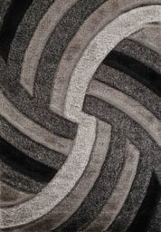 Modern Soft Swirl Shimmer Shaggy Area Rugs Grey 60X220 Cm - thumbnail 2