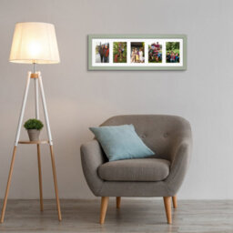 AK Frames 26X8 Green Modern Multi Photo Frame With White Mount - Holds 5 Apertures (5X) 6X4 Photos - thumbnail 3