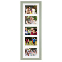 AK Frames 26X8 Green Modern Multi Photo Frame With White Mount - Holds 5 Apertures (5X) 6X4 Photos - thumbnail 1
