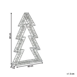 Beliani Outdoor Decoration Led Akeran Christmas Tree 60 Cm Silver - thumbnail 3