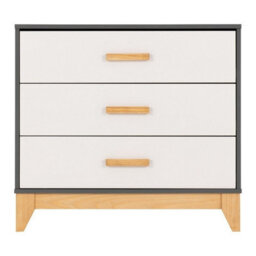 Seconique Cleveland 3 Drawer Chest In White And Pine With Grey Metal Effect - thumbnail 4