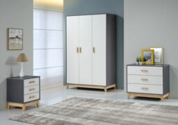 Seconique Cleveland 3 Drawer Chest In White And Pine With Grey Metal Effect - thumbnail 8