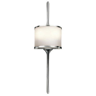 Stylish Ip44 Twin Wall Light With Central Glass Shade In Polished Chrome - Energy Efficient Led G9 3.5W