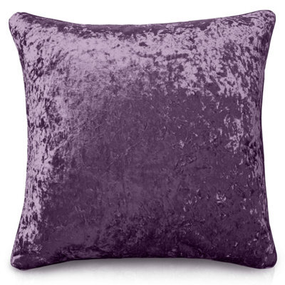 Intimates Luxury Crushed Velvet Sofa Cushion, Zip Closure, Machine Washable, Decorative Home Decor Cushion - Mauve