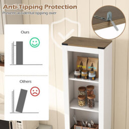 Costway 173Cm Tall Bathroom Cabinet Narrow Slim Storage Organizer Unit With Drawer - thumbnail 8