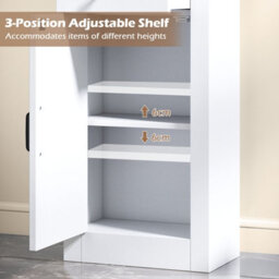 Costway 173Cm Tall Bathroom Cabinet Narrow Slim Storage Organizer Unit With Drawer - thumbnail 7