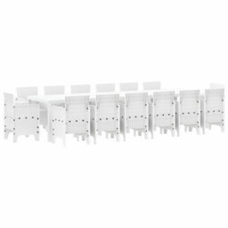 Berkfield Garden Dining Set 15 Pcs White Polt Rattan - thumbnail 2