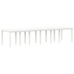 Berkfield Garden Dining Set 15 Pcs White Polt Rattan - thumbnail 4