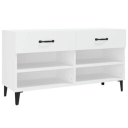 Berkfield Shoe Cabinet White 102X35X55 Cm Engineered Wood - thumbnail 2